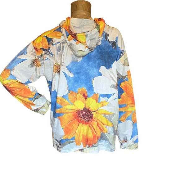 Lily by Firmiana Colorful Floral Hoodie Sz L #96S - Picture 4 of 9